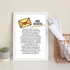 Quadro Decorativo Não Desista- Reflexão 24x18cm - Com Vidro M