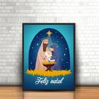 Quadro Decorativo Natal Presépio 24x18cm Moldura:madeira Preta