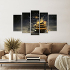 Quadro Decorativo Navil Ingles Atracado No Mar Para Sala E Qu