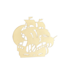 Quadro Decorativo Navio Pirata Mdf Branco