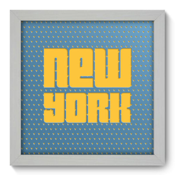 Quadro Decorativo - New York - 22cm X 22cm - 037qdmb