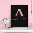 Quadro Decorativo Nome Aline 45x34cm - Com Vidro Moldura:made