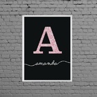 Quadro Decorativo Nome Amanda 24x18cm Moldura:madeira Branca