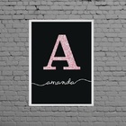 Quadro Decorativo Nome Amanda 33x24cm - Com Vidro Moldura:mad