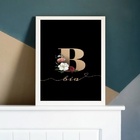 Quadro Decorativo Nome Bia 45x34cm - Com Vidro Moldura:madeir