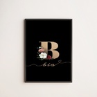 Quadro Decorativo Nome Bia 45x34cm - Com Vidro Moldura:madeir