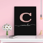 Quadro Decorativo Nome Camila 33x24cm Moldura:madeira Preta