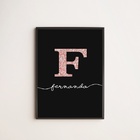 Quadro Decorativo Nome Fernanda 33x24cm - Com Vidro Moldura:m