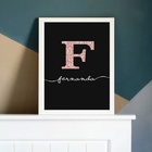 Quadro Decorativo Nome Fernanda 33x24cm - Com Vidro Moldura:m