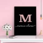 Quadro Decorativo Nome Maria Clara 33x24cm - Com Vidro Moldur