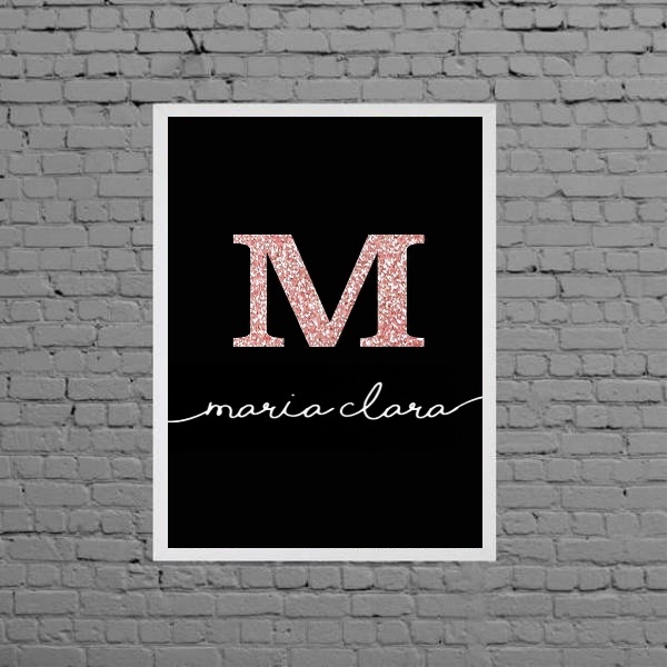 Quadro Decorativo Nome Maria Clara 33x24cm Moldura:madeira Br