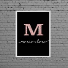 Quadro Decorativo Nome Maria Clara 45x34cm - Com Vidro Moldur