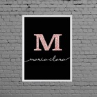 Quadro Decorativo Nome Maria Clara 45x34cm Moldura:madeira Pr