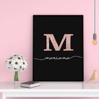 Quadro Decorativo Nome Mariana 33x24cm Moldura:madeira Preta