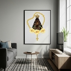 Quadro Decorativo Nossa Senhora Aparecida Terço  - 70x50cm Mo