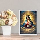 Quadro Decorativo Nossa Senhora Da Saúde 33x24cm Moldura Preta