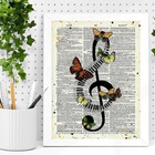 Quadro Decorativo Nota Musical - Borboletas 24x18cm Moldura P