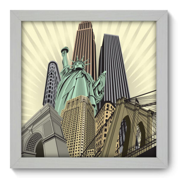 Quadro Decorativo - Nova Iorque - 22cm X 22cm - 100qnmab