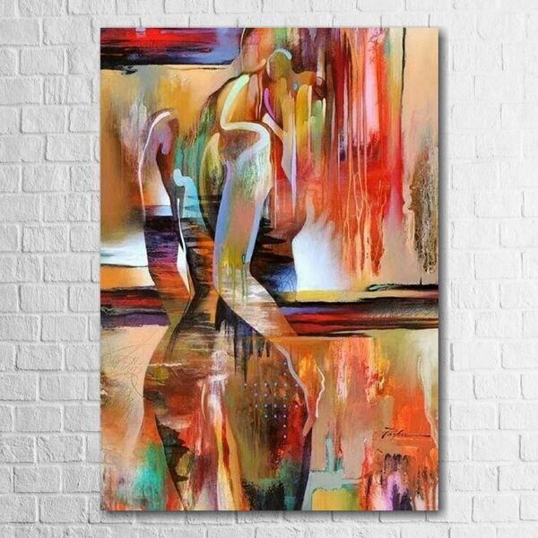 Quadro Decorativo Nu Artístico Colorido 1 Peça