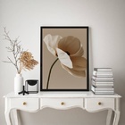 Quadro Decorativo Nuances Bege - Flor Única 24x18cm - Com Vid