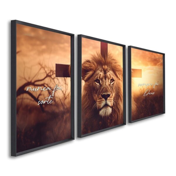 Quadro Decorativo Nunca Foi Sorte, Sempre Foi Deus Religioso