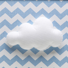 Quadro Decorativo Nuvem Chevron Azul Quarto Bebê