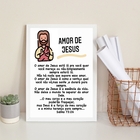 Quadro Decorativo O Amor De Jesus 33x24cm - Com Vidro Moldura