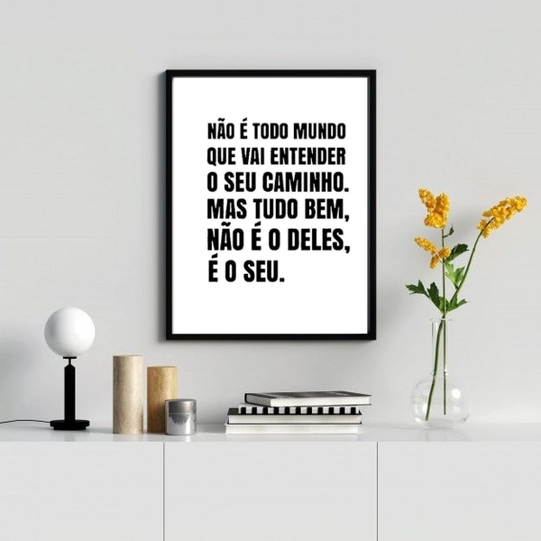 Quadro Decorativo O Caminho É Teu 45x34cm - Com Vidro Moldura