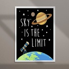 Quadro Decorativo O Céu É O Limite 45x34cm - Com Vidro Moldur
