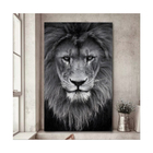 Quadro Decorativo O Olhar Do Leao Preto E Branco