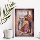 Quadro Decorativo Obá Orixá 33x24cm - Com Vidro Moldura:madei