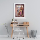 Quadro Decorativo Obá Orixá - 60x48cm Moldura:madeira Branca