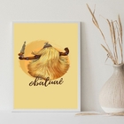 Quadro Decorativo Obaluaê 45x34cm Moldura:madeira Branca