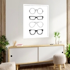 Quadro Decorativo Óculos Variados  - 70x50cm Moldura Branca