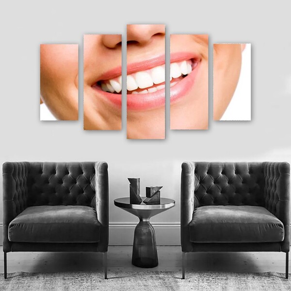 Quadro Decorativo Odontologia Dentista 5 Peças M3