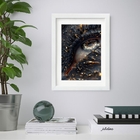 Quadro Decorativo Olho Fios Dourados 60x4cm Moldura Preta