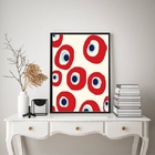 Quadro Decorativo Olhos Gregos Vermelhos 45x34cm Moldura:made