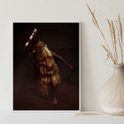 Quadro Decorativo Omolu 24x18cm Moldura:madeira Preta