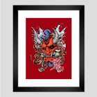 Quadro Decorativo Oni Japones, Moldura Com Vidro Fine Art