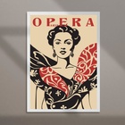 Quadro Decorativo Ópera 33x24cm - Com Vidro Moldura Branca