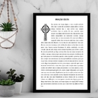 Quadro Decorativo Oração Celta 45x34cm - Com Vidro Moldura Pr