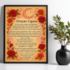 Quadro Decorativo Oração Cigana 45x34cm Moldura Branca