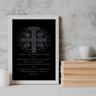 Quadro Decorativo Oração De São Bento Preto e branco 45x34cm