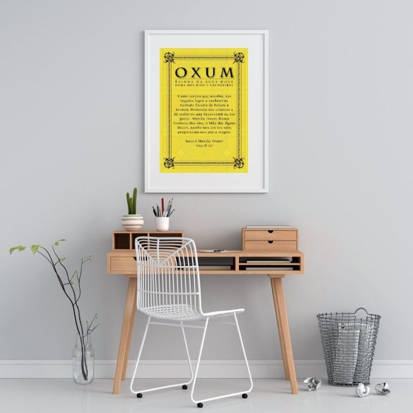 Quadro Decorativo Oração Oxum - 60x48cm Moldura:madeira Preta