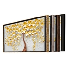 Quadro Decorativo Orange Flower Tree Moldura Preto 200x120