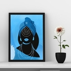 Quadro Decorativo Orixá- Iemanjá 45x34cm Moldura:madeira Preta