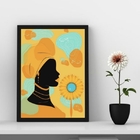 Quadro Decorativo Orixá- Oxum 45x34cm - Com Vidro Moldura:mad