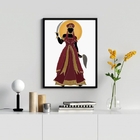 Quadro Decorativo Orixá Iansã 33x24cm Moldura:madeira Branca