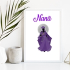 Quadro Decorativo Orixá Nanã Buruquê 33x24cm - Com Vidro Mold