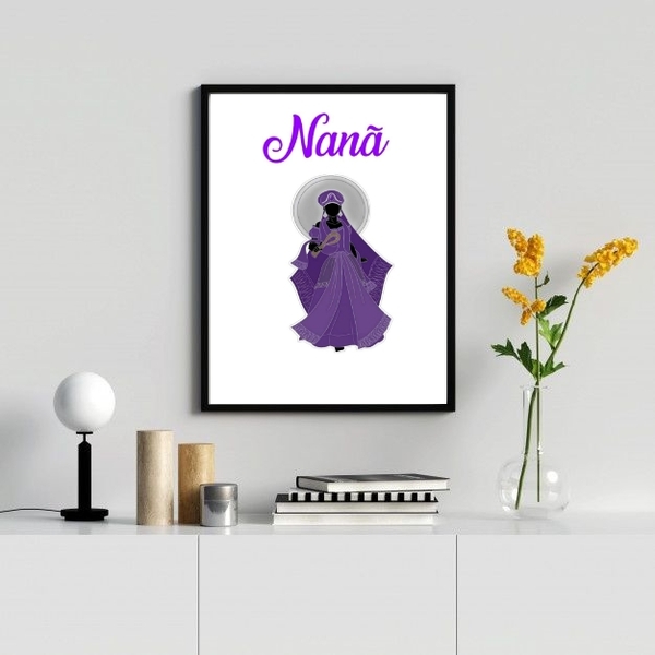 Quadro Decorativo Orixá Nanã Buruquê 33x24cm - Com Vidro Mold